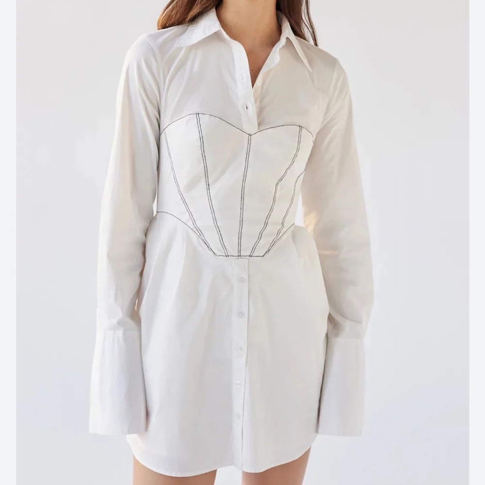 Urban Outfitters White Corset Mini Dress